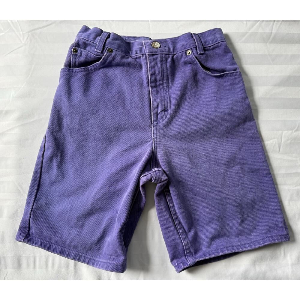 Vintage 90s Y2K New Legends Purple Jean Shorts USA Girls Size 12